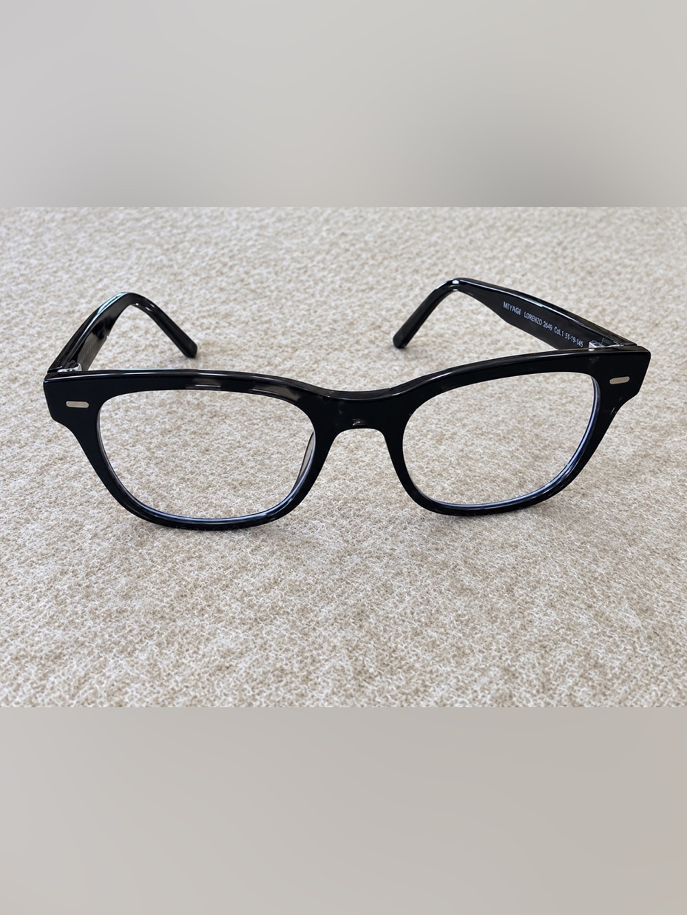 MIYAGI Los Angeles Lorenzo 2649 Col 1 Black Acetate Eyeglass Frames 51-19-145
